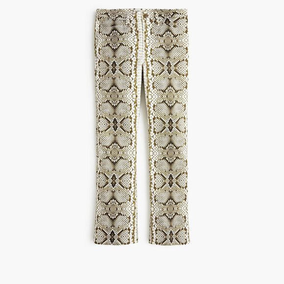 J Crew ~new ~Kickout Crop High Rise Pants in Green Snakeskin size 28 - Picture 16 of 16